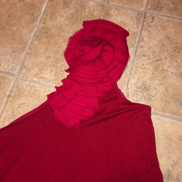 VINTAGE Red One Shoulder Dress 2X Made in USA 🇺🇸 - Picture 2 of 3